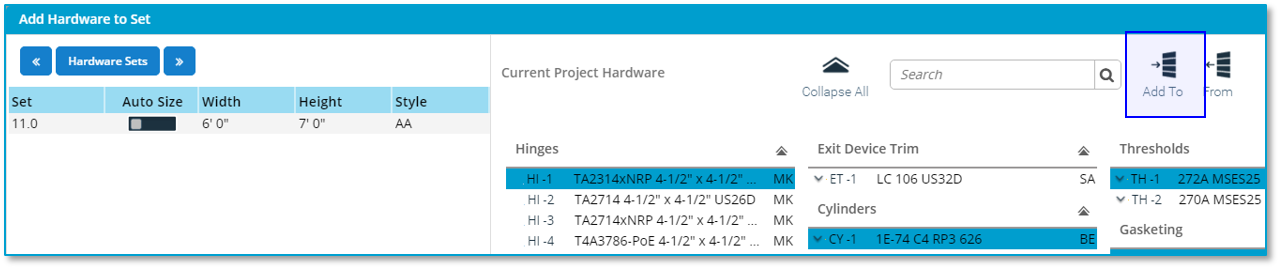 From Hardware Set Editor