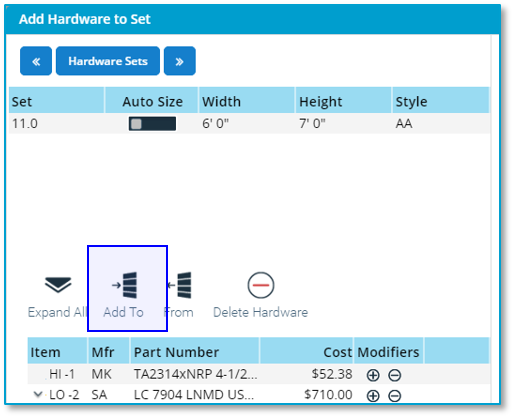 From Hardware Set Editor
